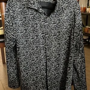 Murano, black with Math formula equation long sleeve shirt mens XL slim fit